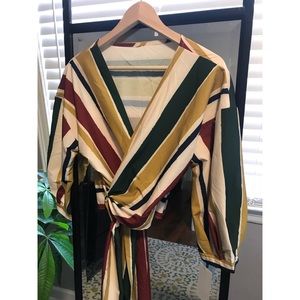 Goodnight Macaroon Striped Wrap Top